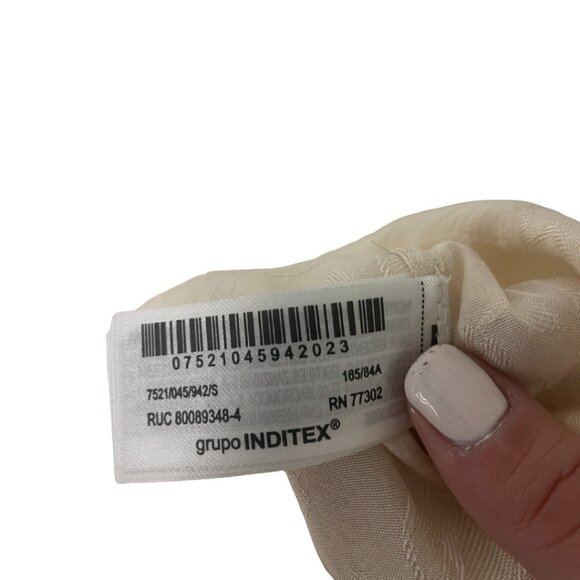 Zara ZW Collection Womens Jacquard Midi Dress Small Off White 7521/045 NWOT - Picture 5 of 13